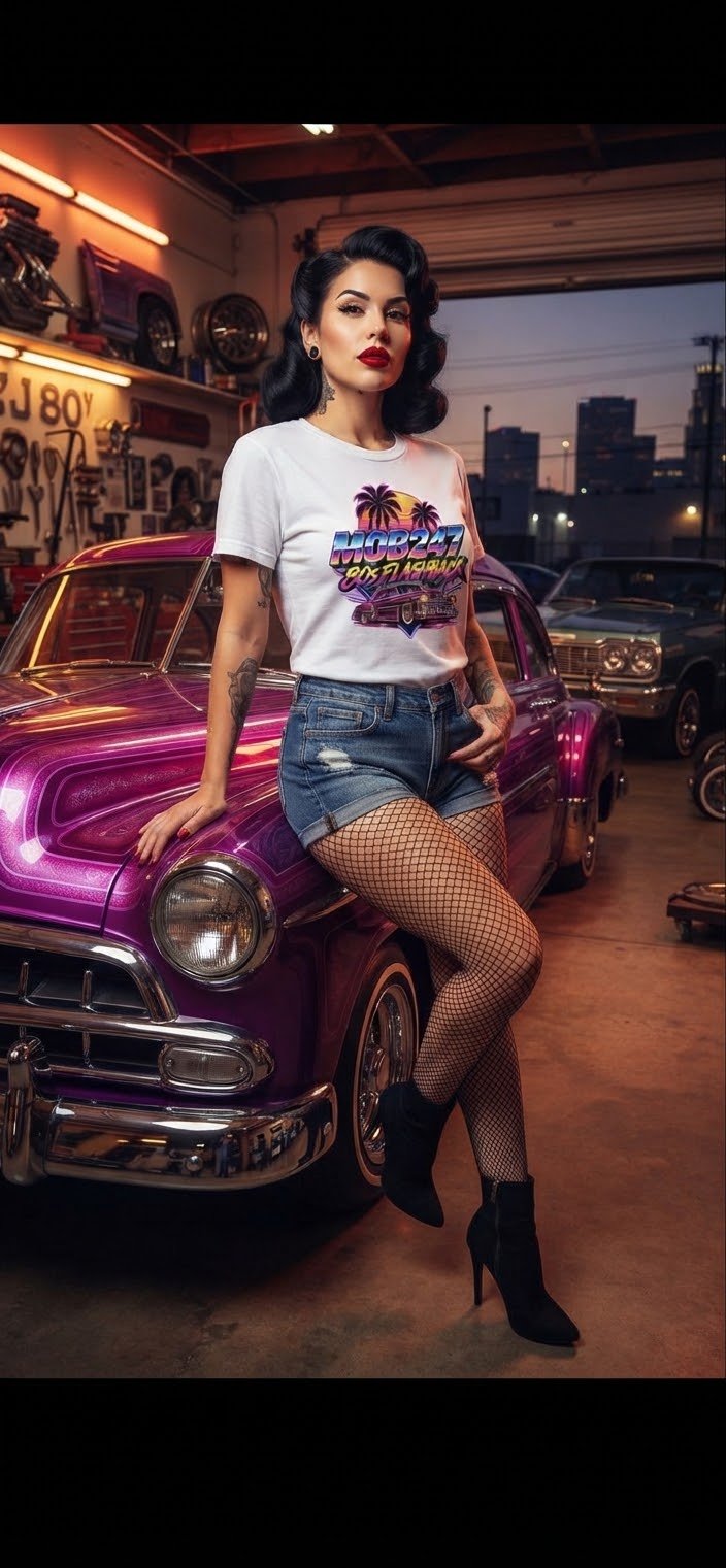 80s flashback Lowrider all over t-shirt - MOB 247 Lifestyle