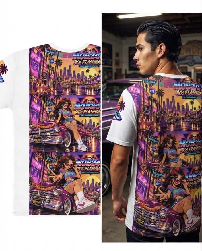 80s flashback Lowrider all over t-shirt - MOB 247 Lifestyle