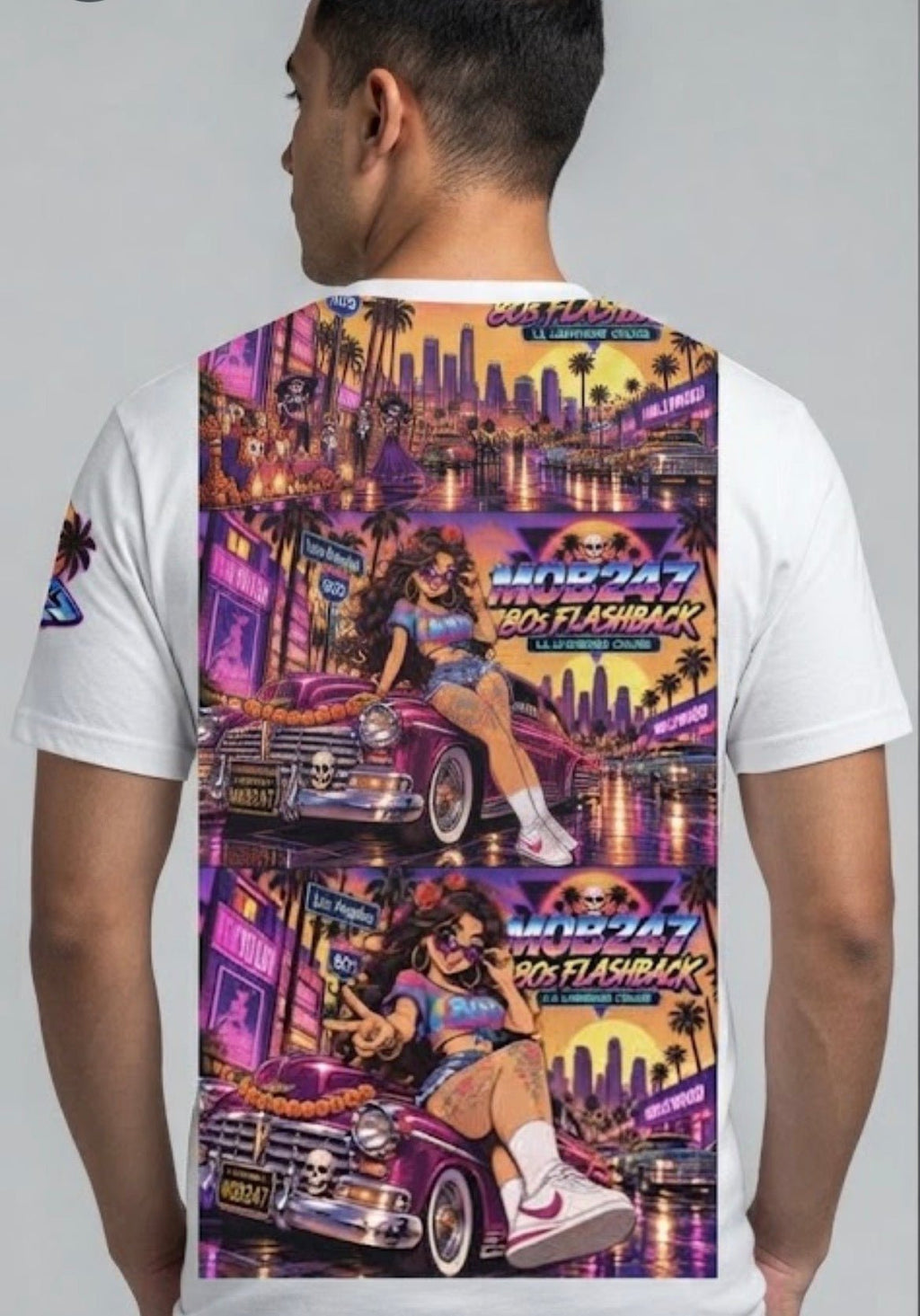 80s flashback Lowrider all over t-shirt - MOB 247 Lifestyle