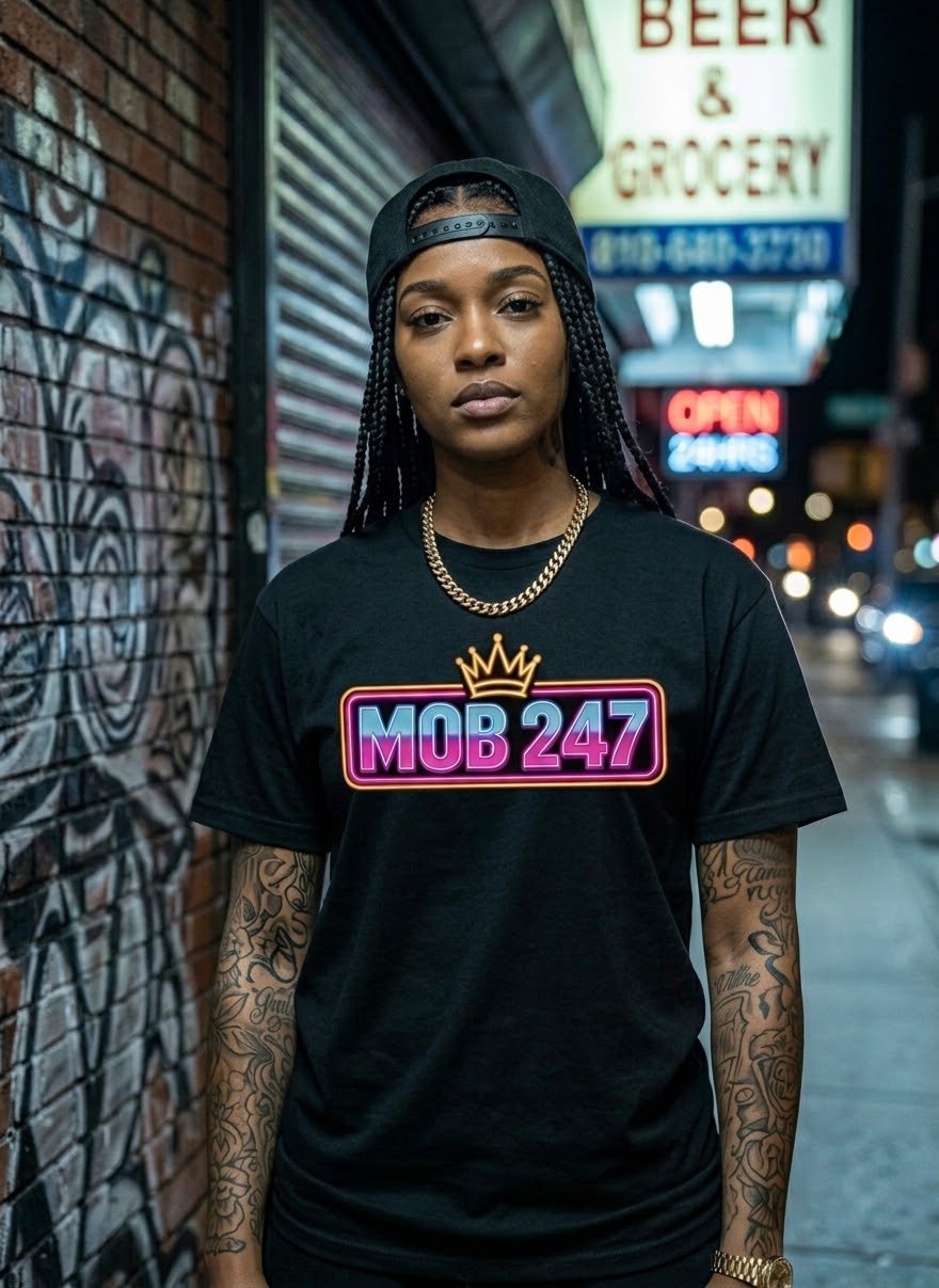 80’s MOB 247 Neon Pink classic tee - MOB 247 Lifestyle