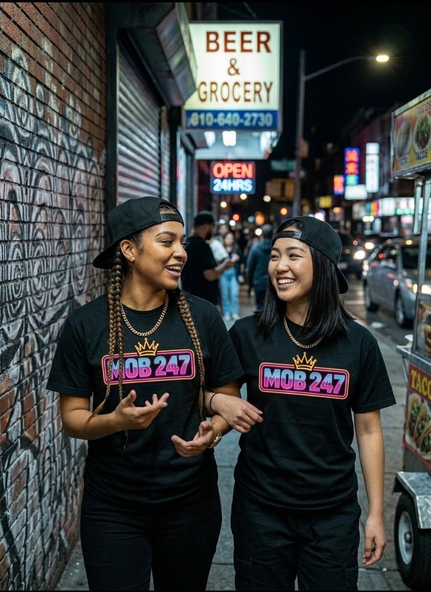 80’s MOB 247 Neon Pink classic tee - MOB 247 Lifestyle