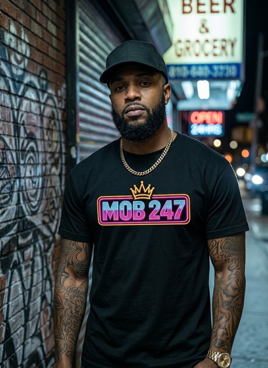 80’s MOB 247 Neon Pink classic tee - MOB 247 Lifestyle