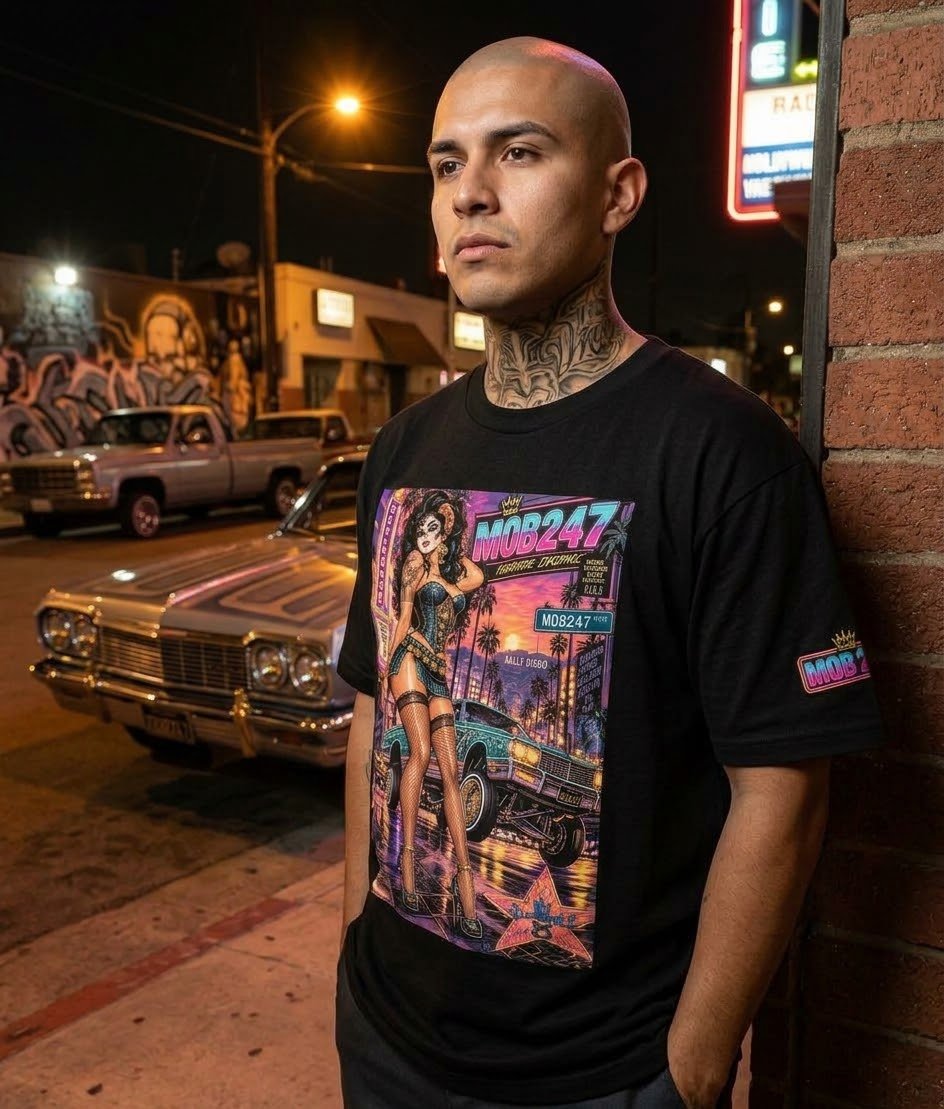 Aztec 80’s flashback lowrider tee - MOB 247 Lifestyle