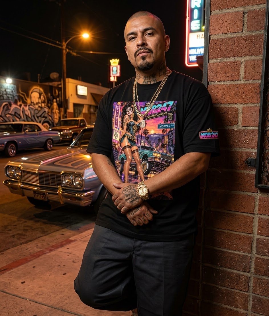 Aztec 80’s flashback lowrider tee - MOB 247 Lifestyle
