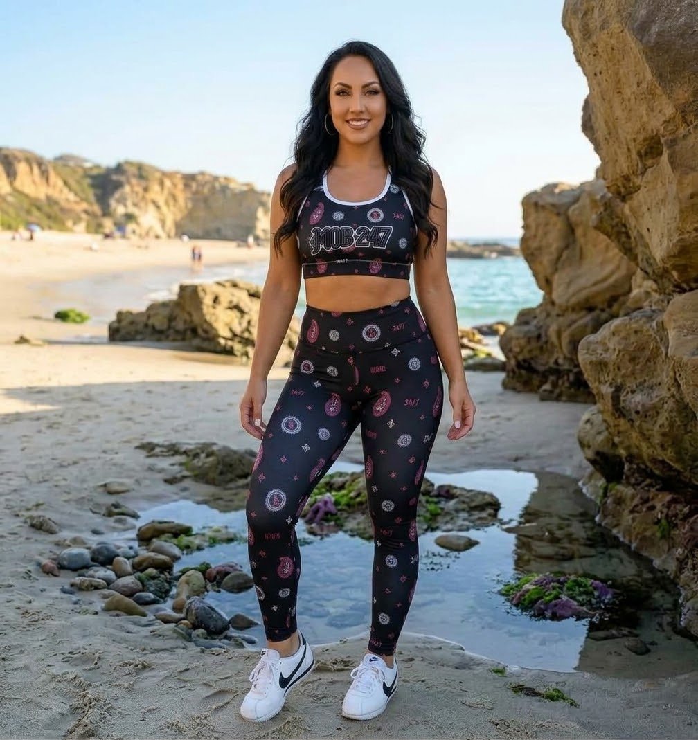 Black Bandana Padded Sports Bra - MOB 247 Lifestyle