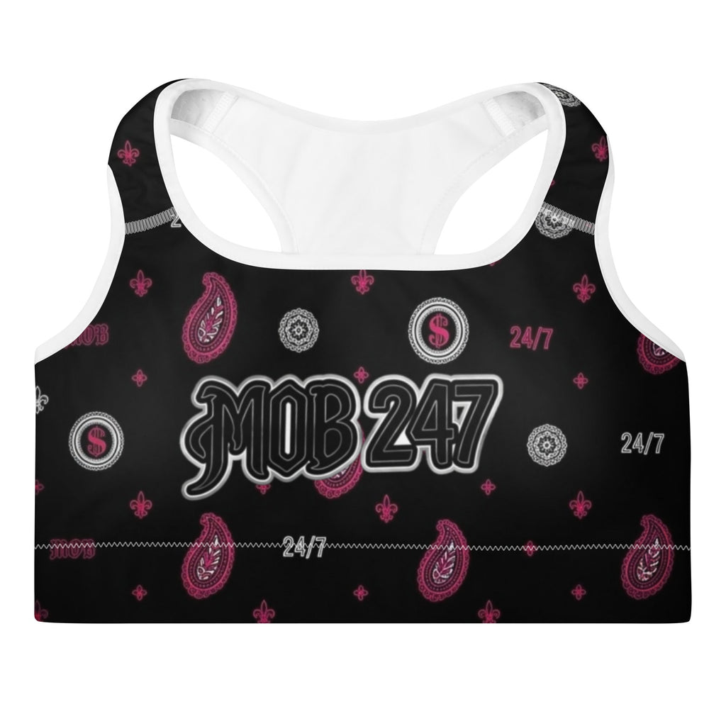 Black Bandana Padded Sports Bra - MOB 247 Lifestyle