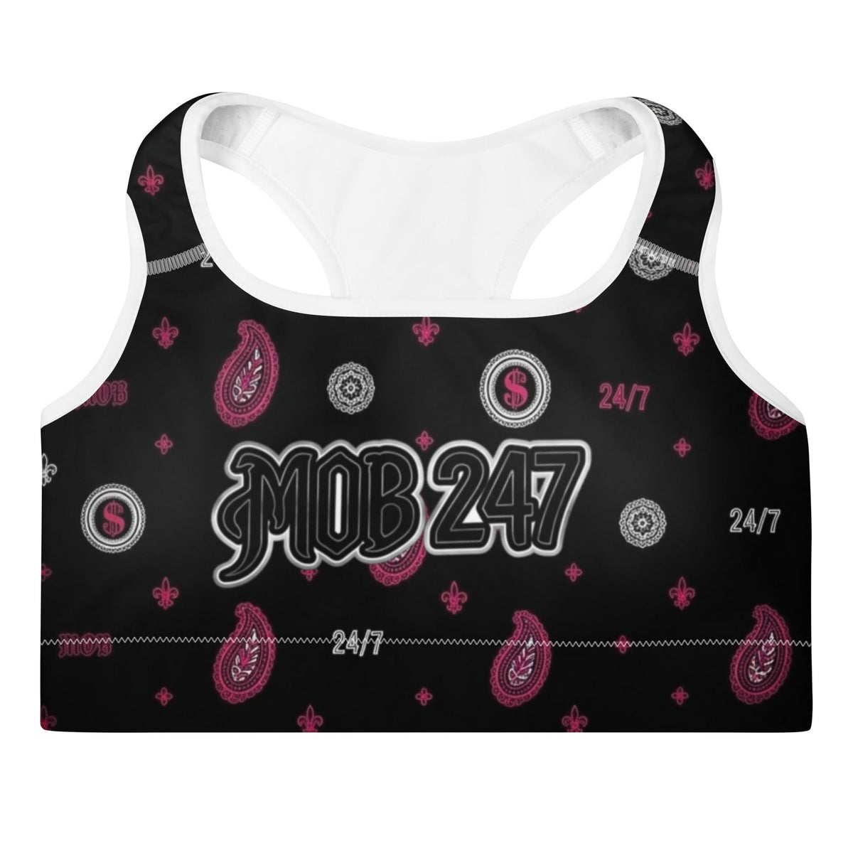 Black Bandana Padded Sports Bra - MOB 247 Lifestyle