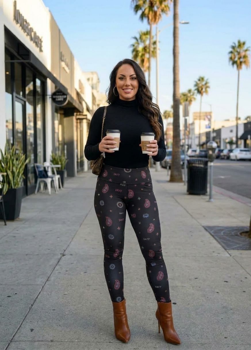 Black bandanna Yoga Leggings - MOB 247 Lifestyle