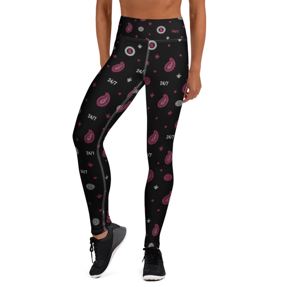 Black bandanna Yoga Leggings - MOB 247 Lifestyle
