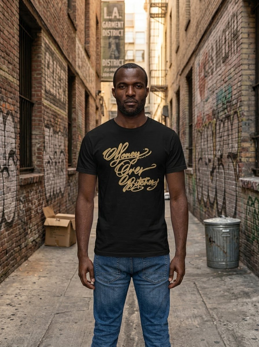 BLACK OG SCRIPT tee - MOB 247 Lifestyle