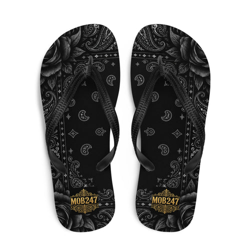BLACK PAISLEY Flip-Flops - MOB 247 Lifestyle