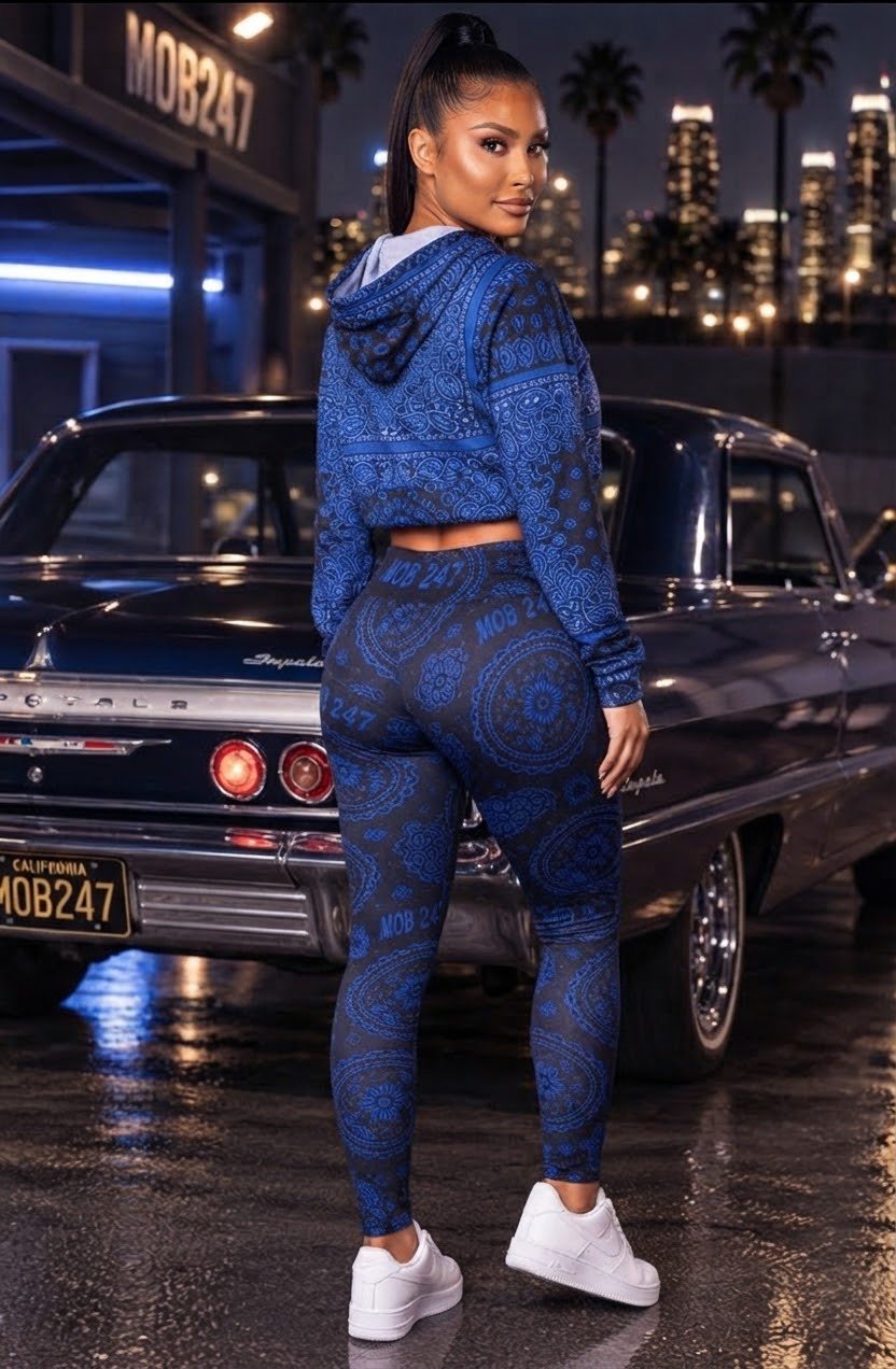 Blue Blacked Out Leggings - MOB 247 Lifestyle
