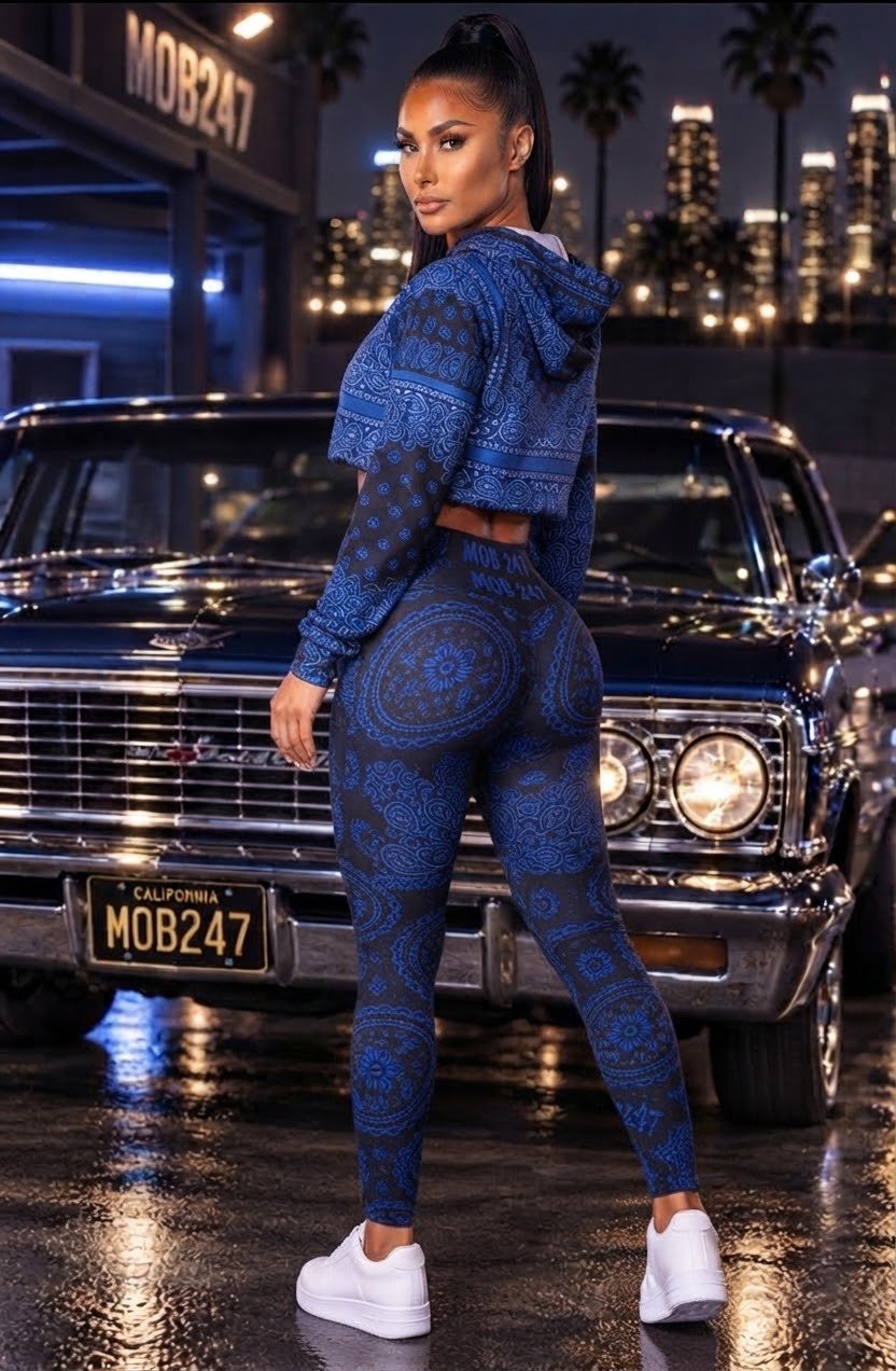 Blue Blacked Out Leggings - MOB 247 Lifestyle