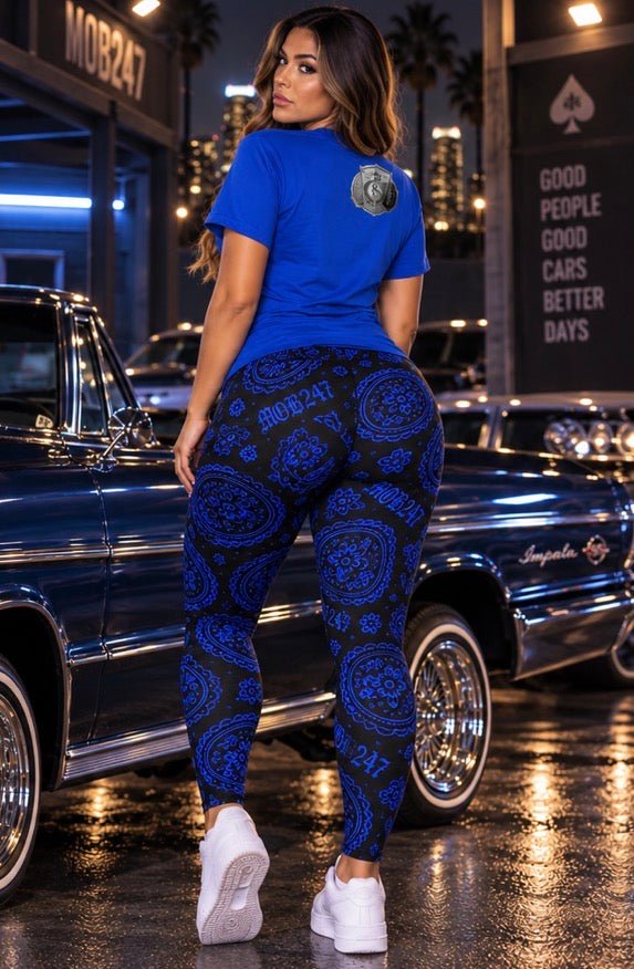 Blue Blacked Out Leggings - MOB 247 Lifestyle