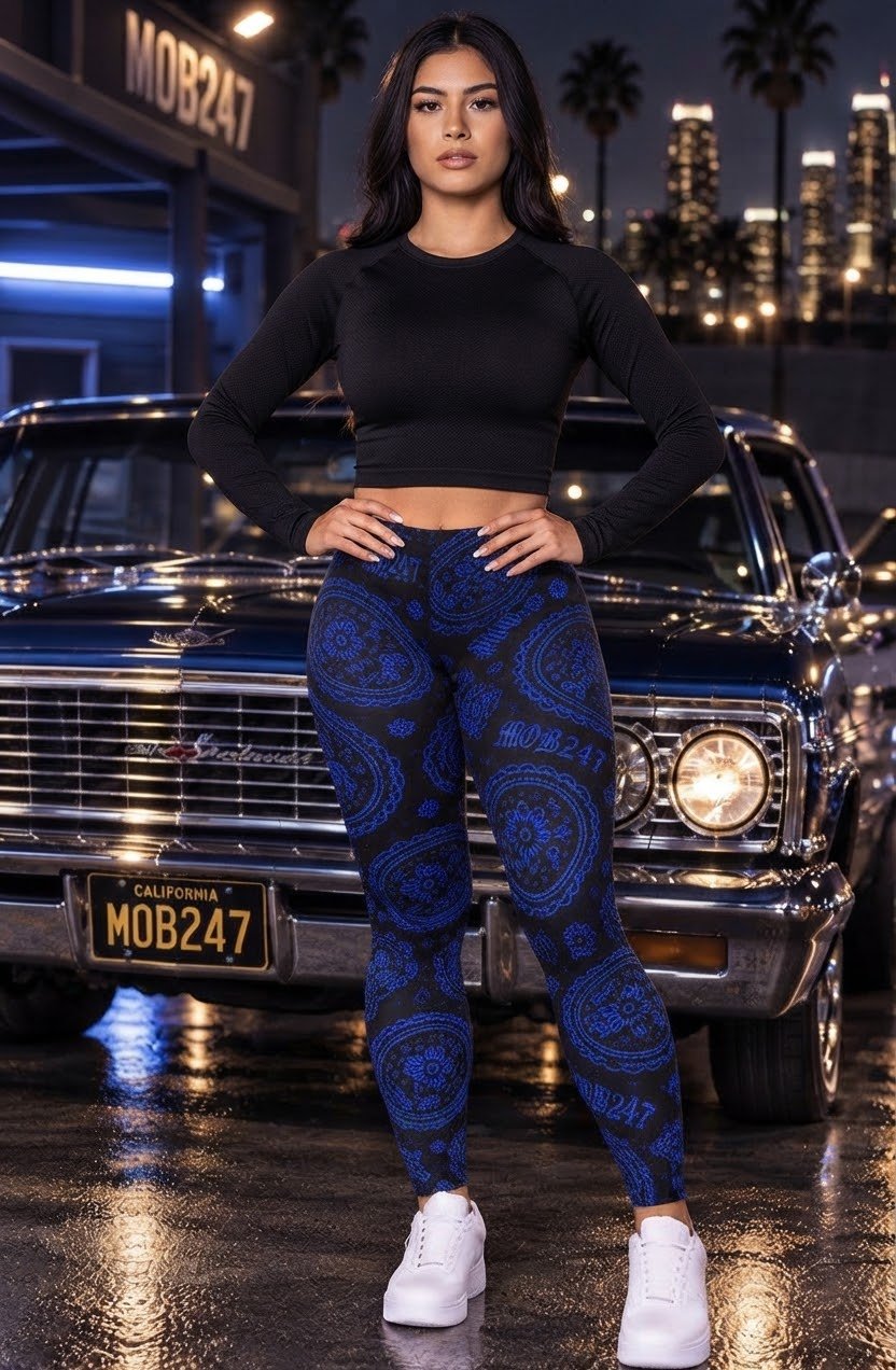 Blue Blacked Out Leggings - MOB 247 Lifestyle