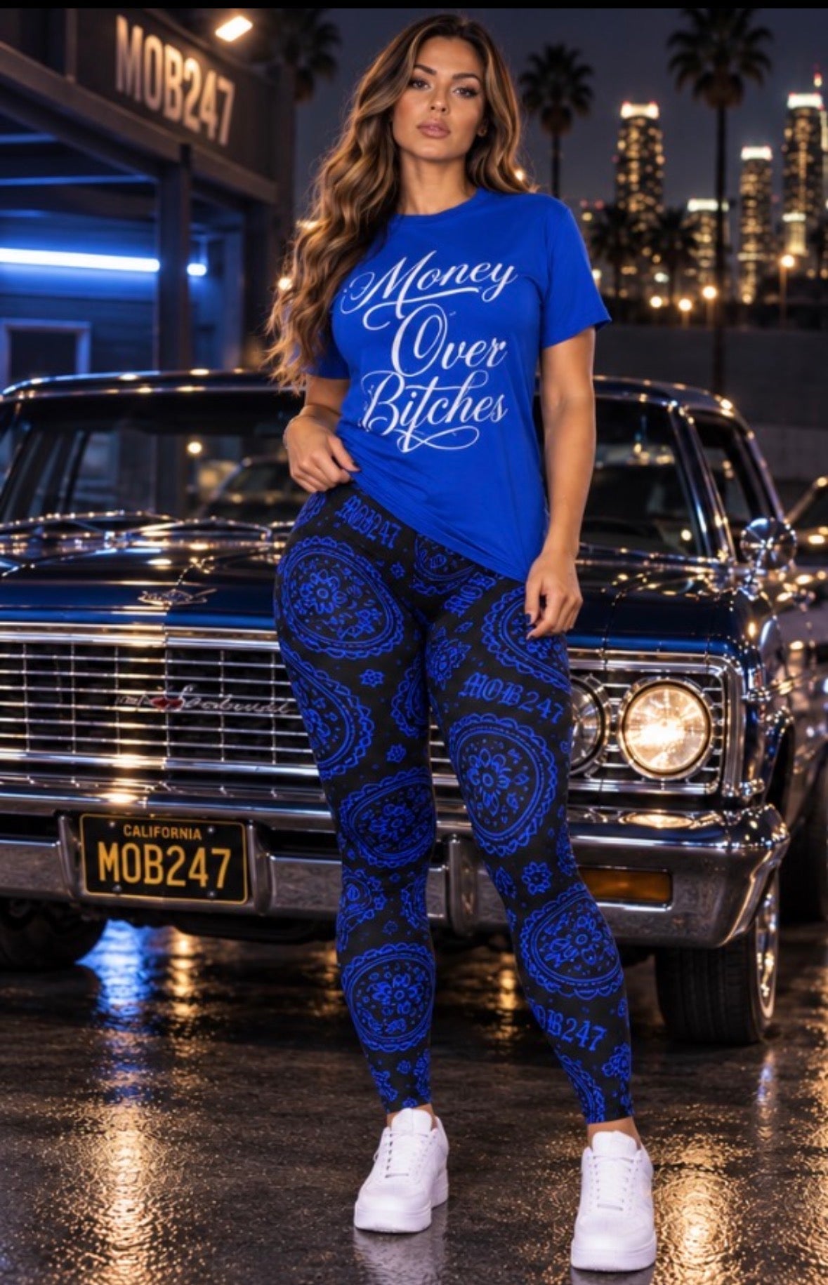 Blue Blacked Out Leggings - MOB 247 Lifestyle