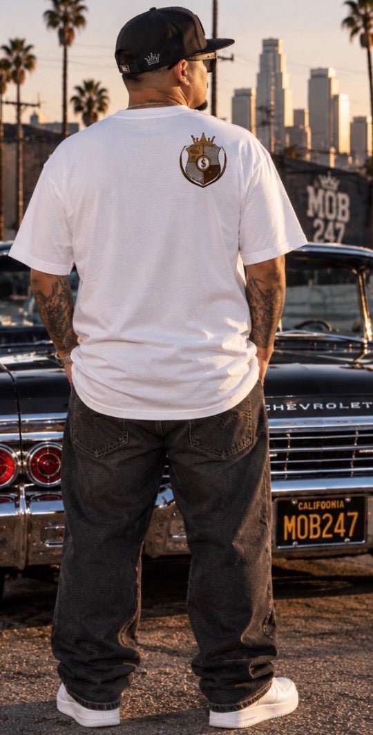 BROWN OG SCRIPT tee - MOB 247 Lifestyle