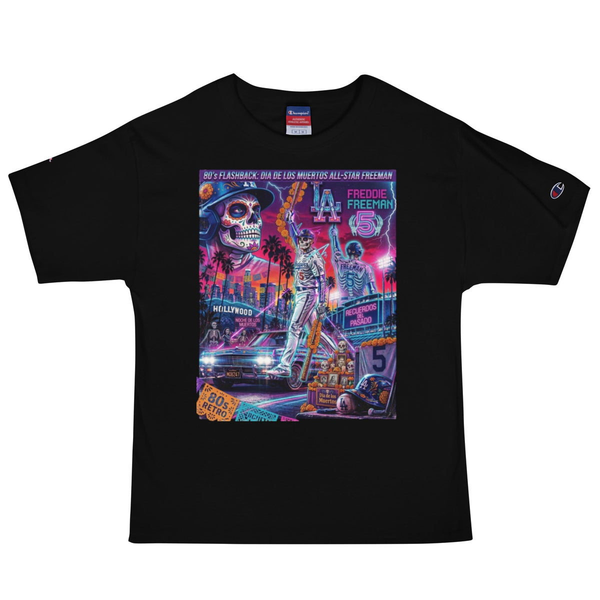 Freddie Freeman 80s Flashback Día de los Muertos Tee - MOB 247 Lifestyle