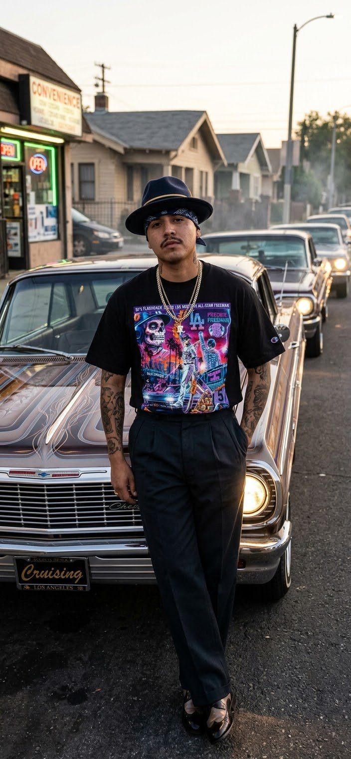 Freddie Freeman 80s Flashback Día de los Muertos Tee - MOB 247 Lifestyle