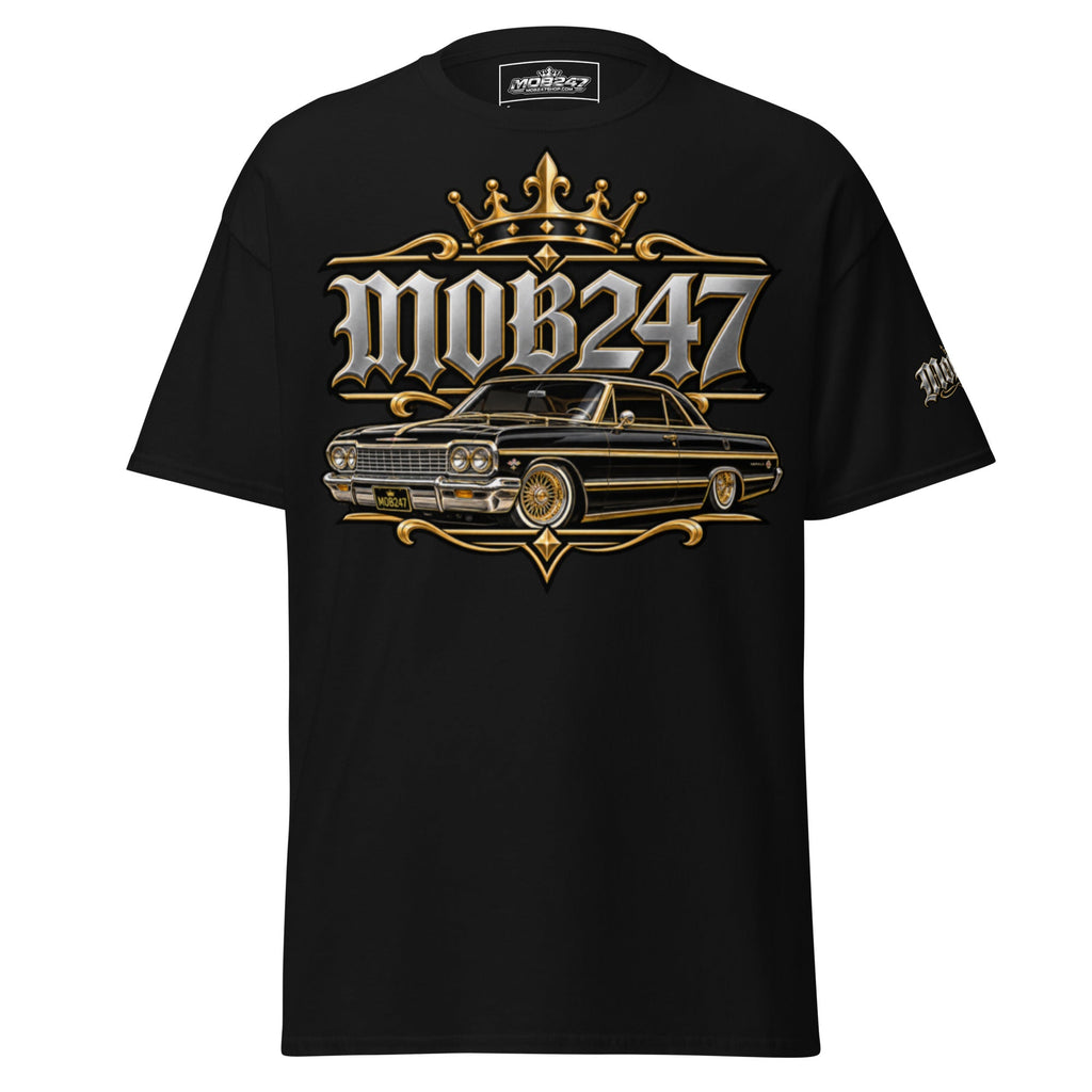 Gold Crown Lowrider Black Graphic Tee - MOB 247 Lifestyle
