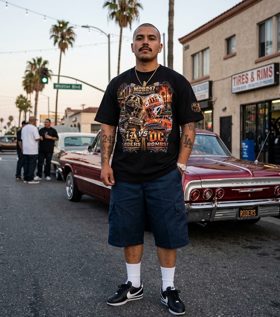 LA Riders vs OC Bombs Football Tee - MOB 247 Lifestyle