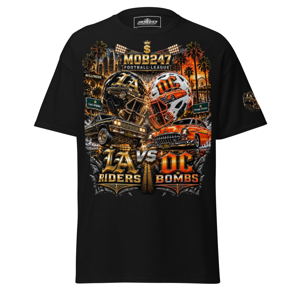 LA Riders vs OC Bombs Football Tee - MOB 247 Lifestyle