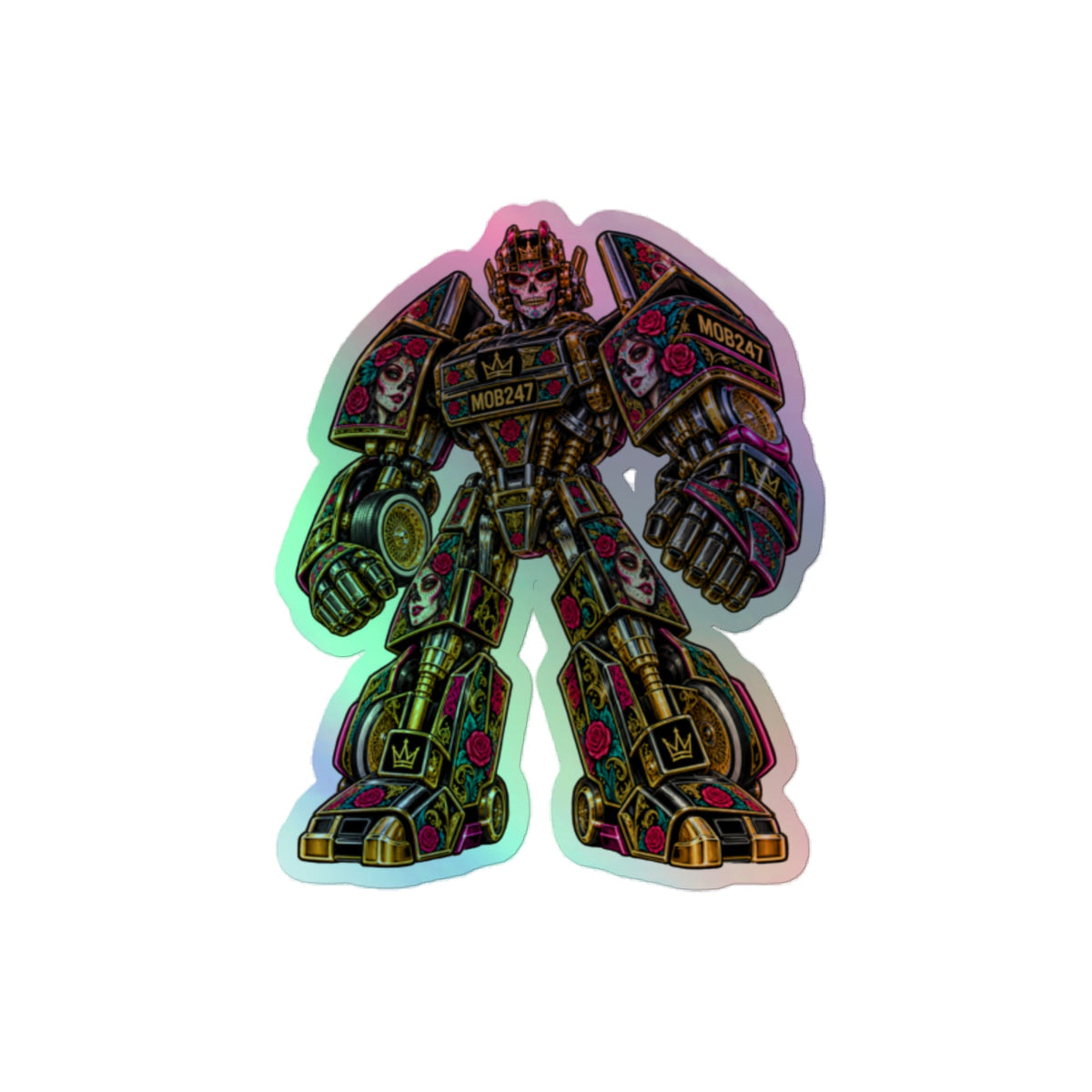 Lowrider Aztec Machine Holographic stickers - MOB 247 Lifestyle