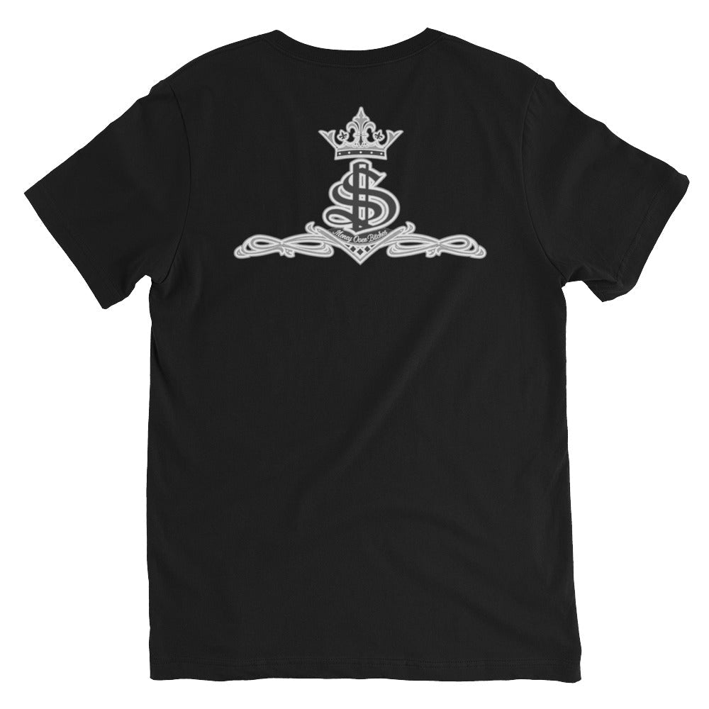 MOB 247 GREY OG LOGO Short Sleeve V-Neck T-Shirt - MOB 247 Lifestyle