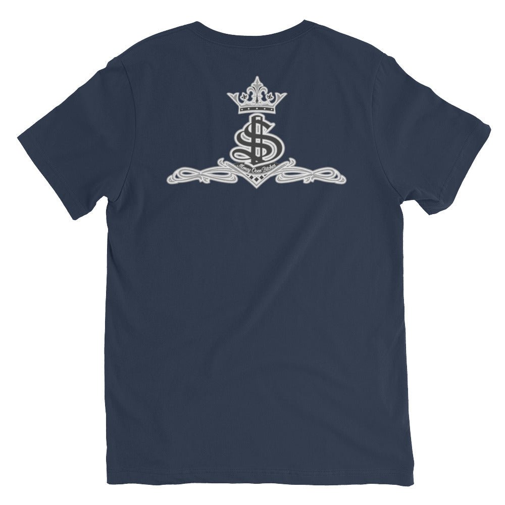 MOB 247 GREY OG LOGO Short Sleeve V-Neck T-Shirt - MOB 247 Lifestyle
