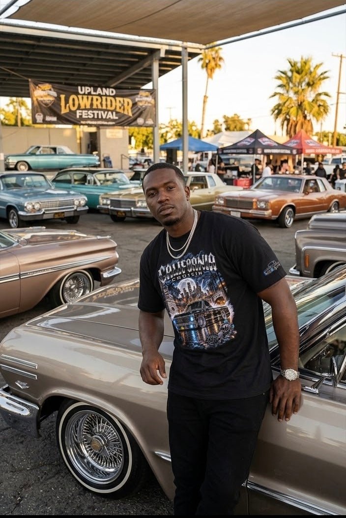 MOB247 California Cruisin Black Tee - MOB 247 Lifestyle