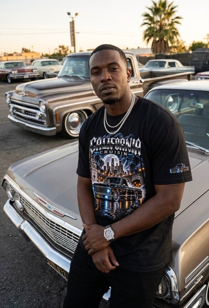 MOB247 California Cruisin Black Tee - MOB 247 Lifestyle