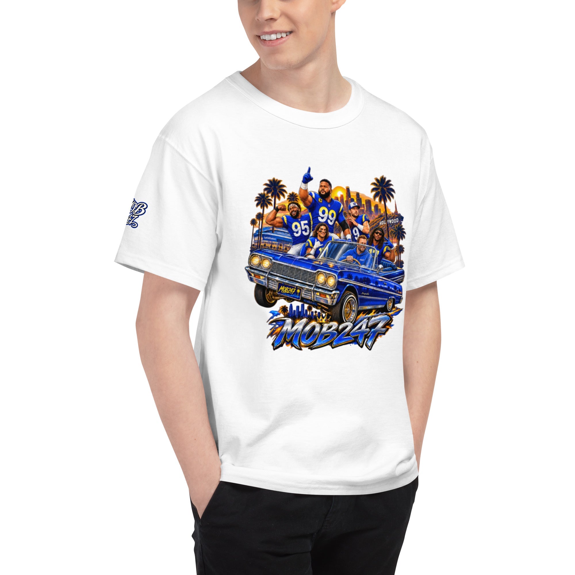 MOB247 LA Mob Squad Champion T\-Shirt - MOB 247 Lifestyle