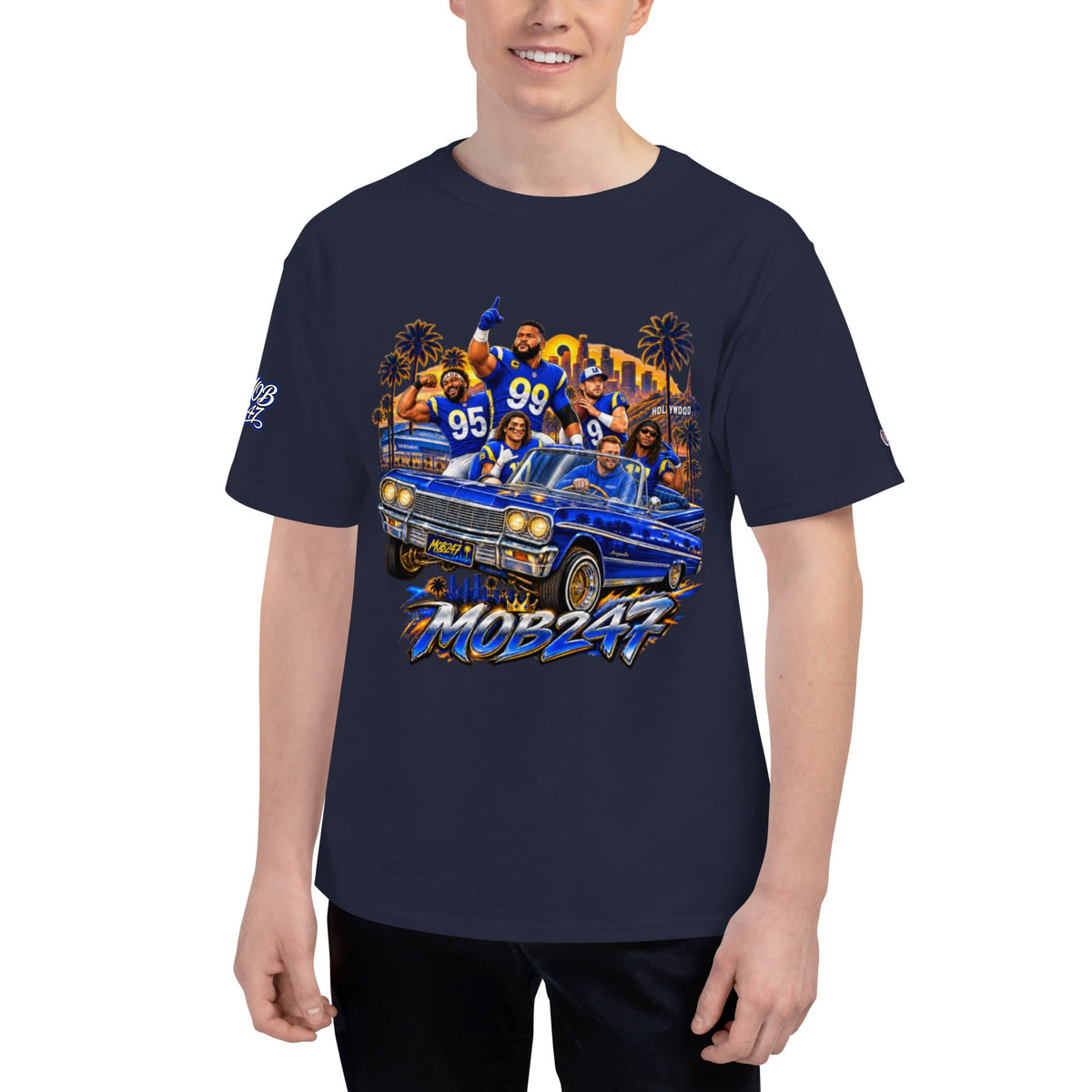 MOB247 LA Mob Squad Champion T\-Shirt - MOB 247 Lifestyle
