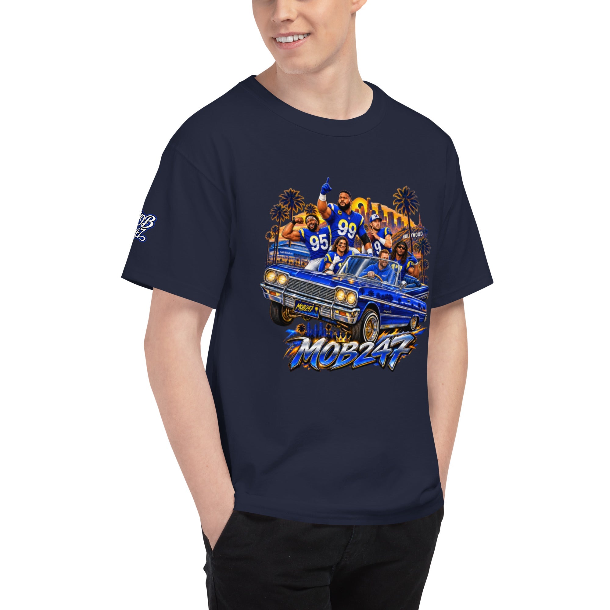 MOB247 LA Mob Squad Champion T\-Shirt - MOB 247 Lifestyle