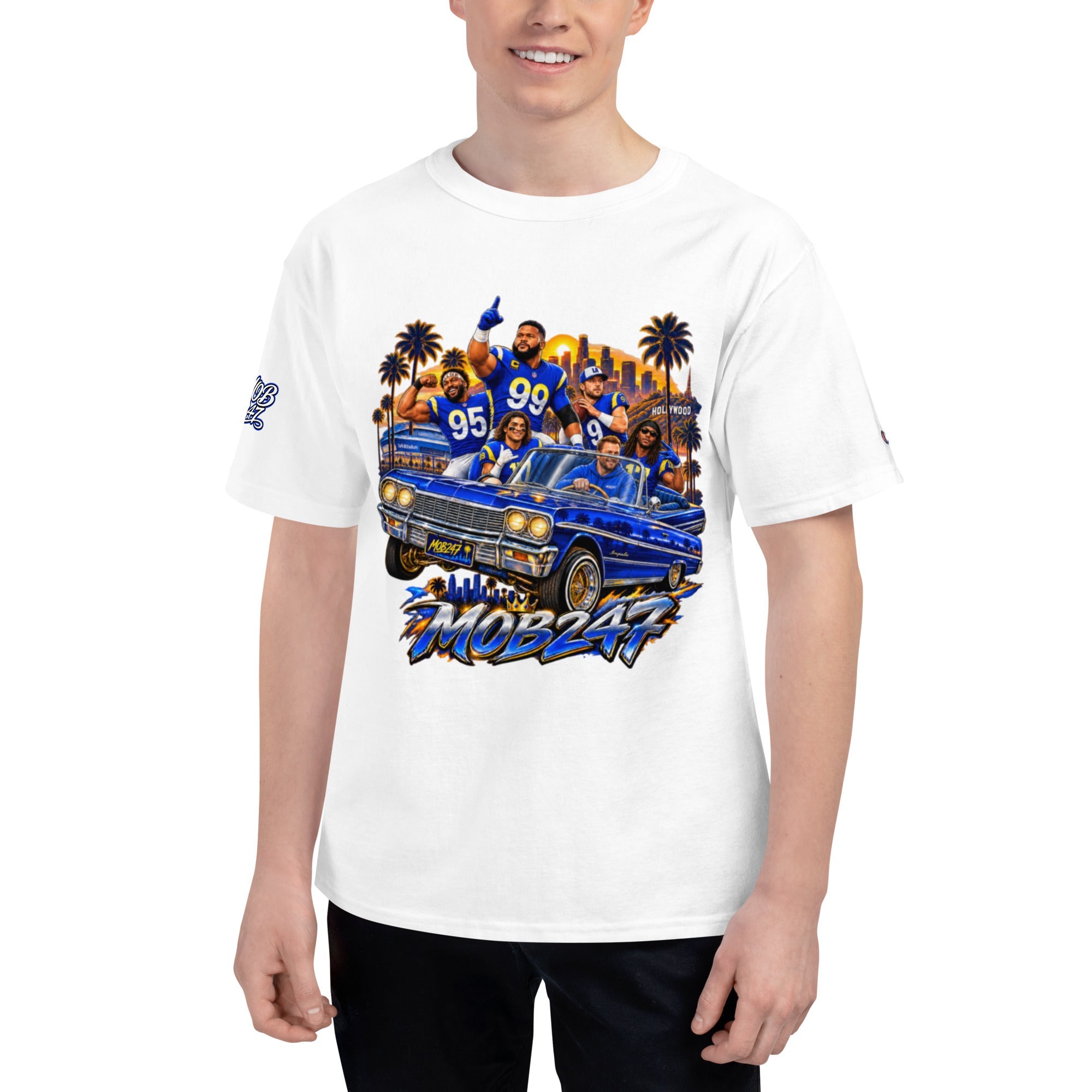 MOB247 LA Mob Squad Champion T\-Shirt - MOB 247 Lifestyle