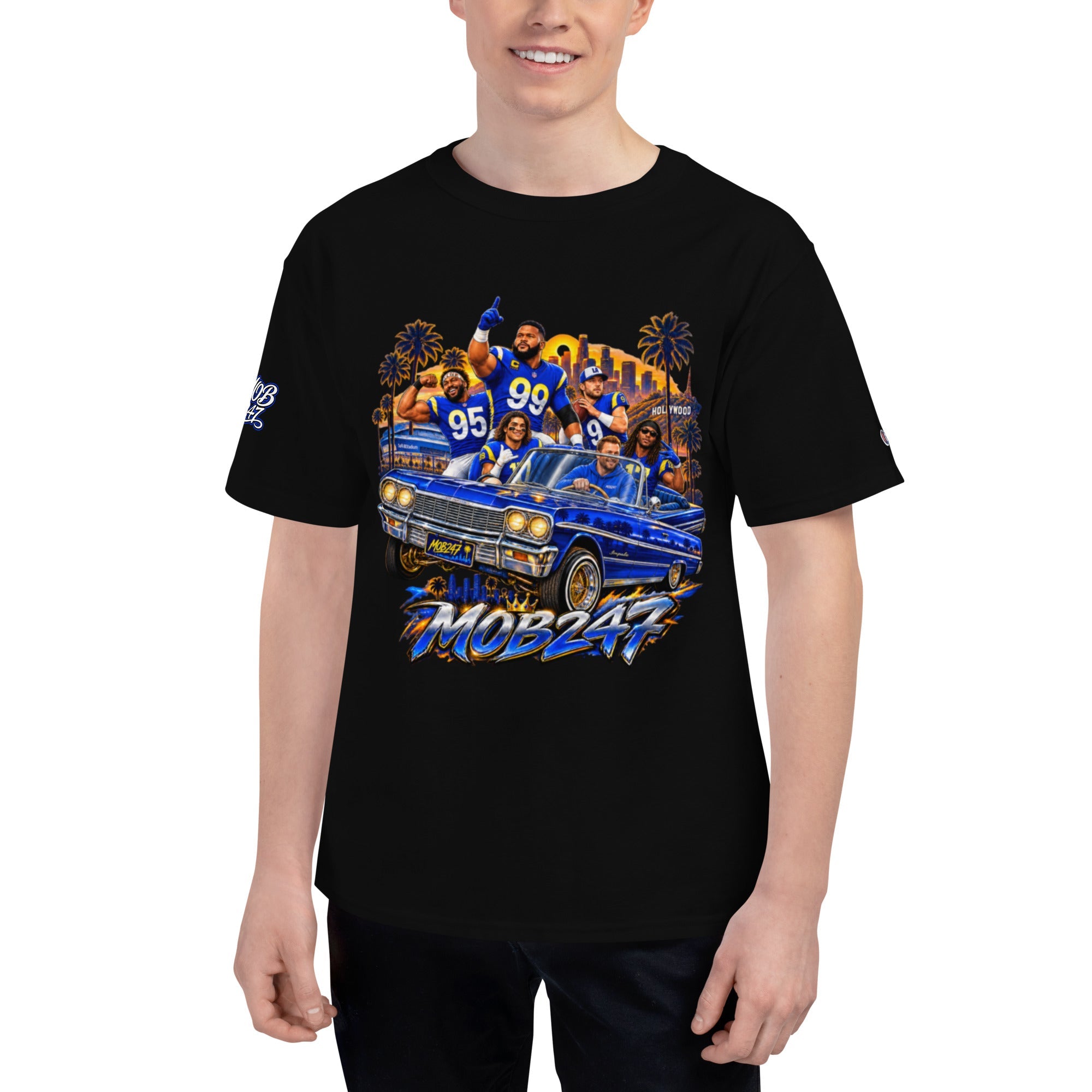 MOB247 LA Mob Squad Champion T\-Shirt - MOB 247 Lifestyle