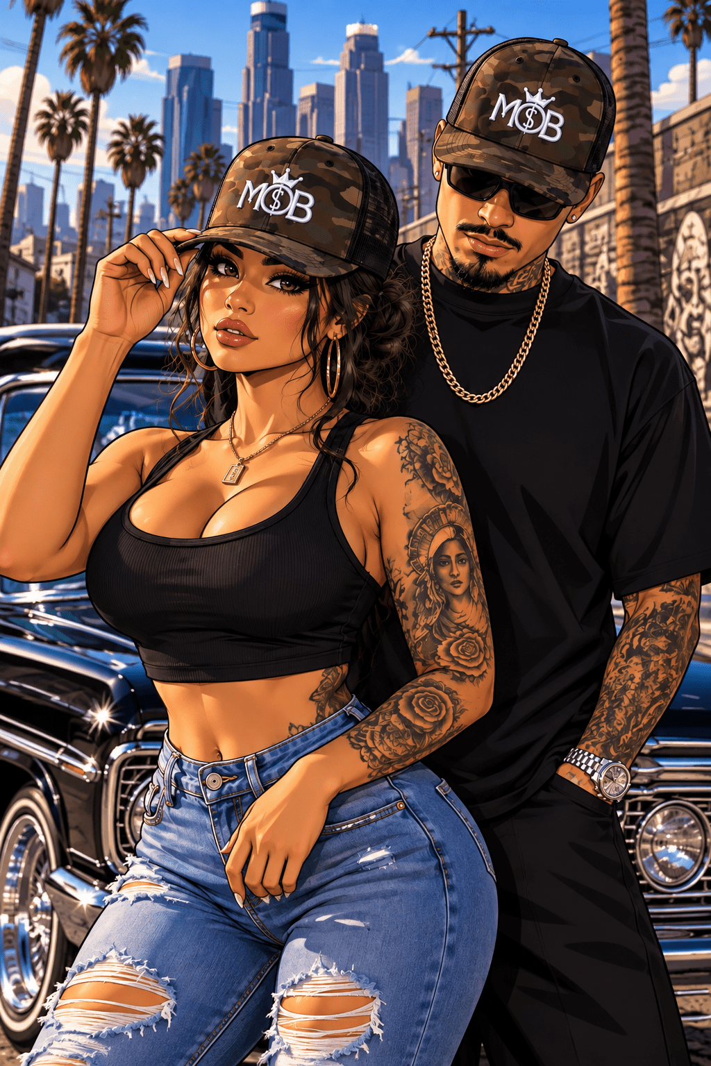 MOB247 OG Camo Embroidered Trucker Hat - MOB 247 Lifestyle
