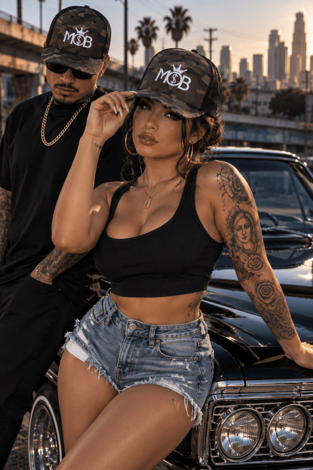 MOB247 OG Camo Embroidered Trucker Hat - MOB 247 Lifestyle