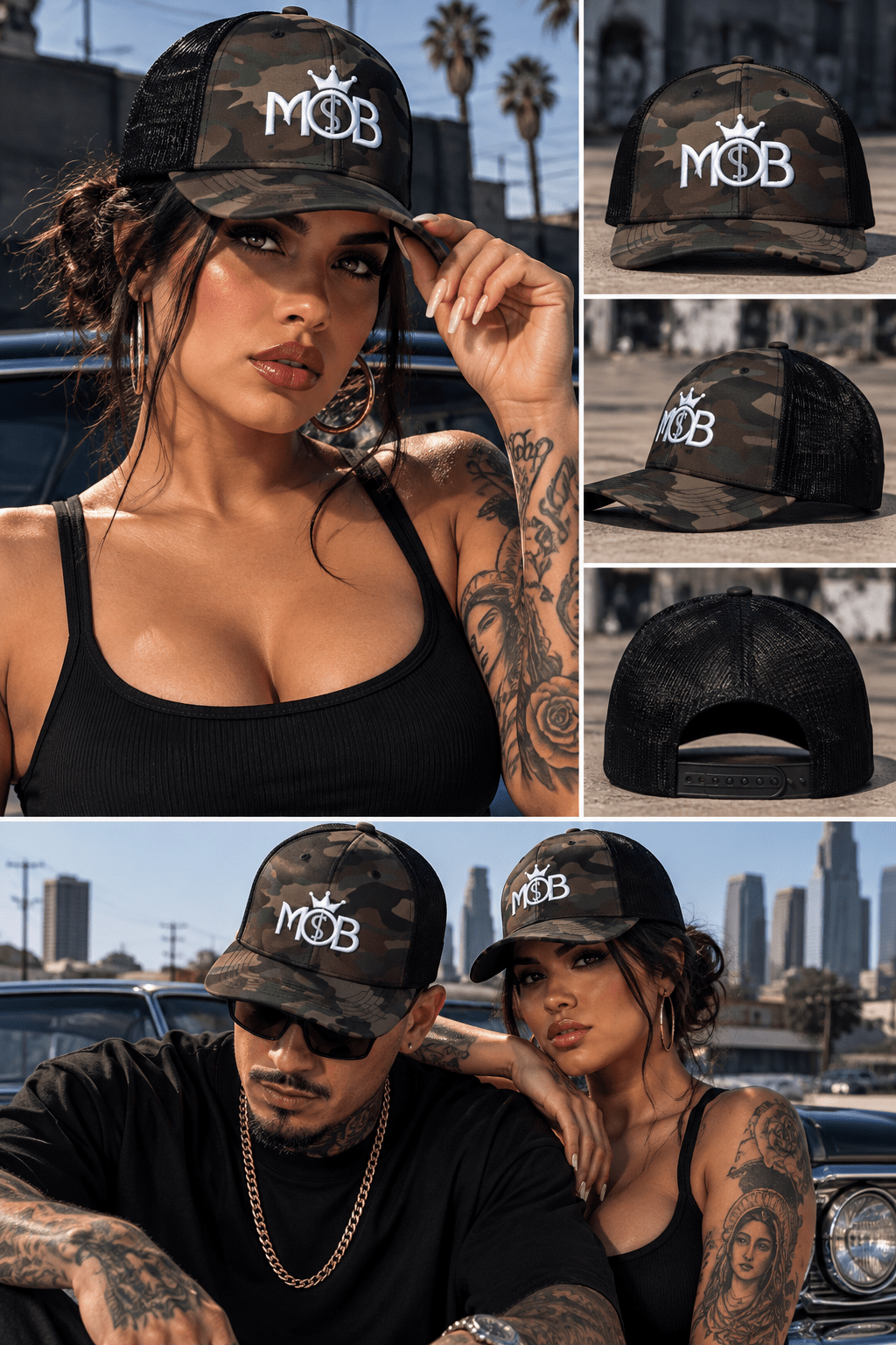MOB247 OG Camo Embroidered Trucker Hat - MOB 247 Lifestyle
