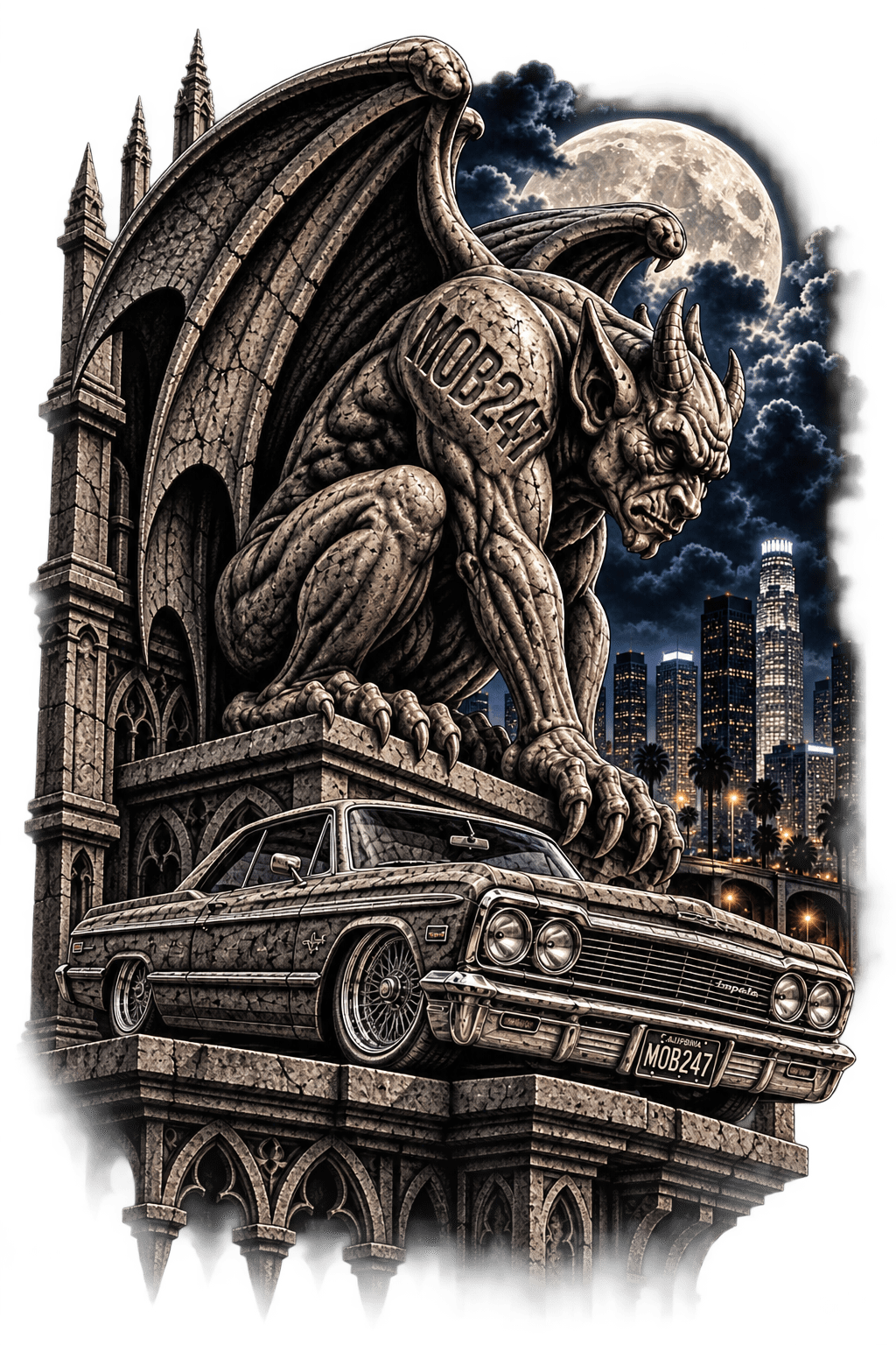 MOB247 Stone Gargoyle Hoodie - MOB 247 Lifestyle