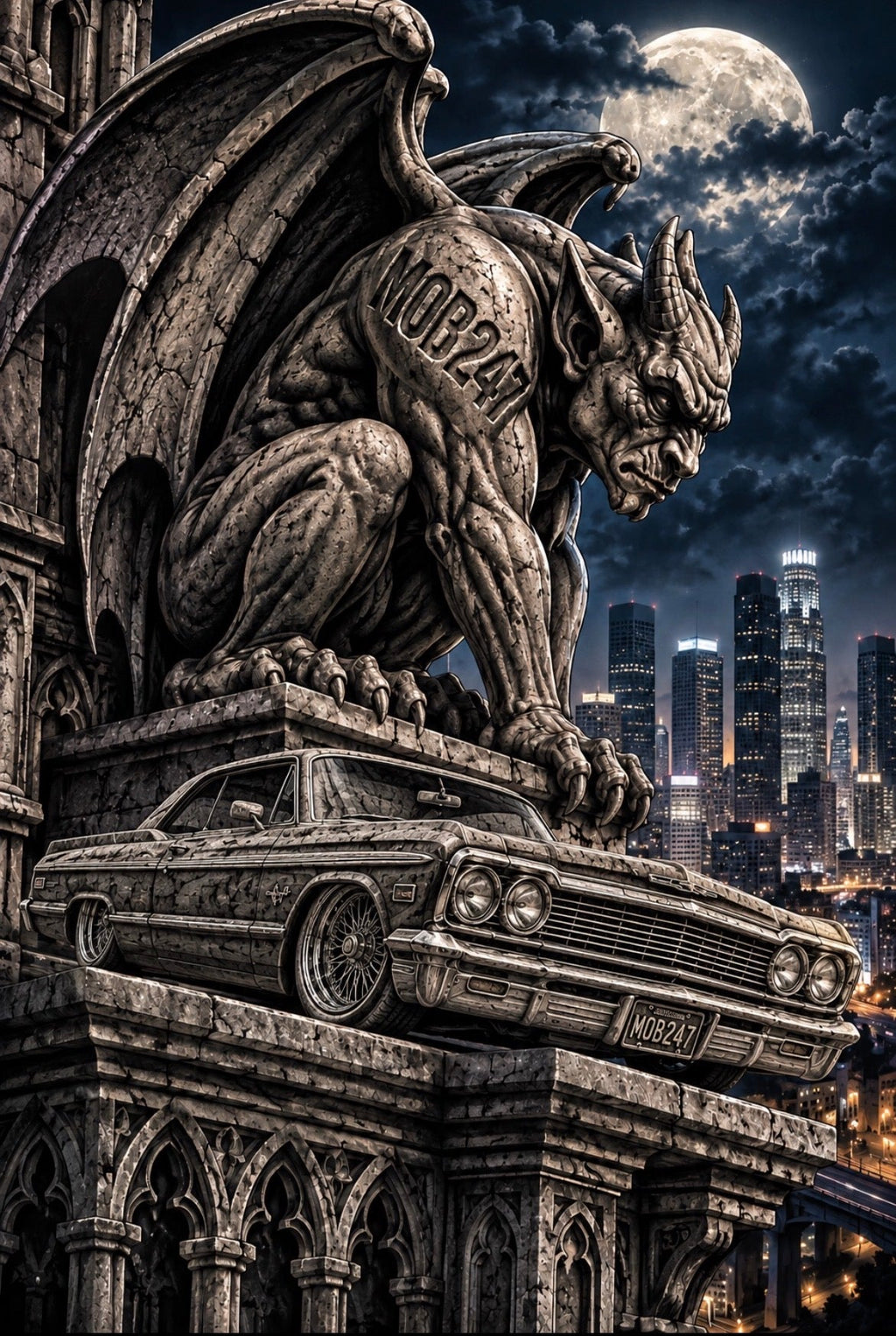 MOB247 Stone Gargoyle Hoodie - MOB 247 Lifestyle