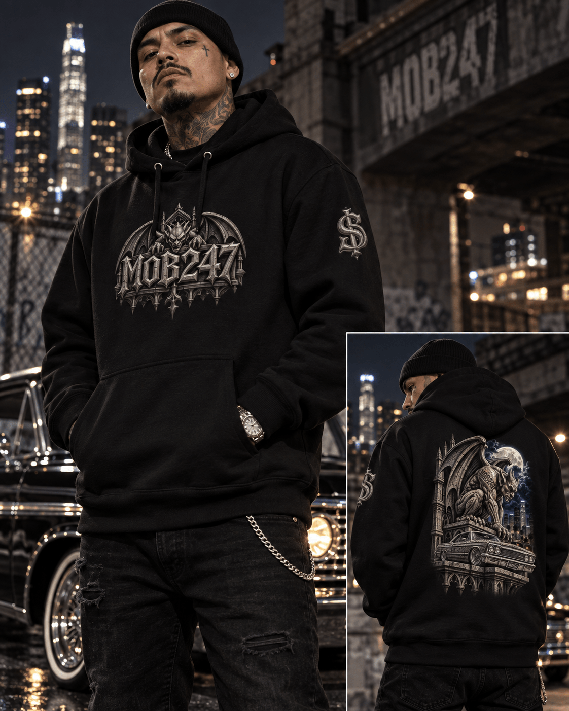 MOB247 Stone Gargoyle Hoodie - MOB 247 Lifestyle