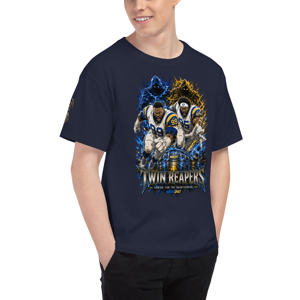 MOB247 Twin Reapers 99/95 Champion Heavyweight T-Shirt - MOB 247 Lifestyle