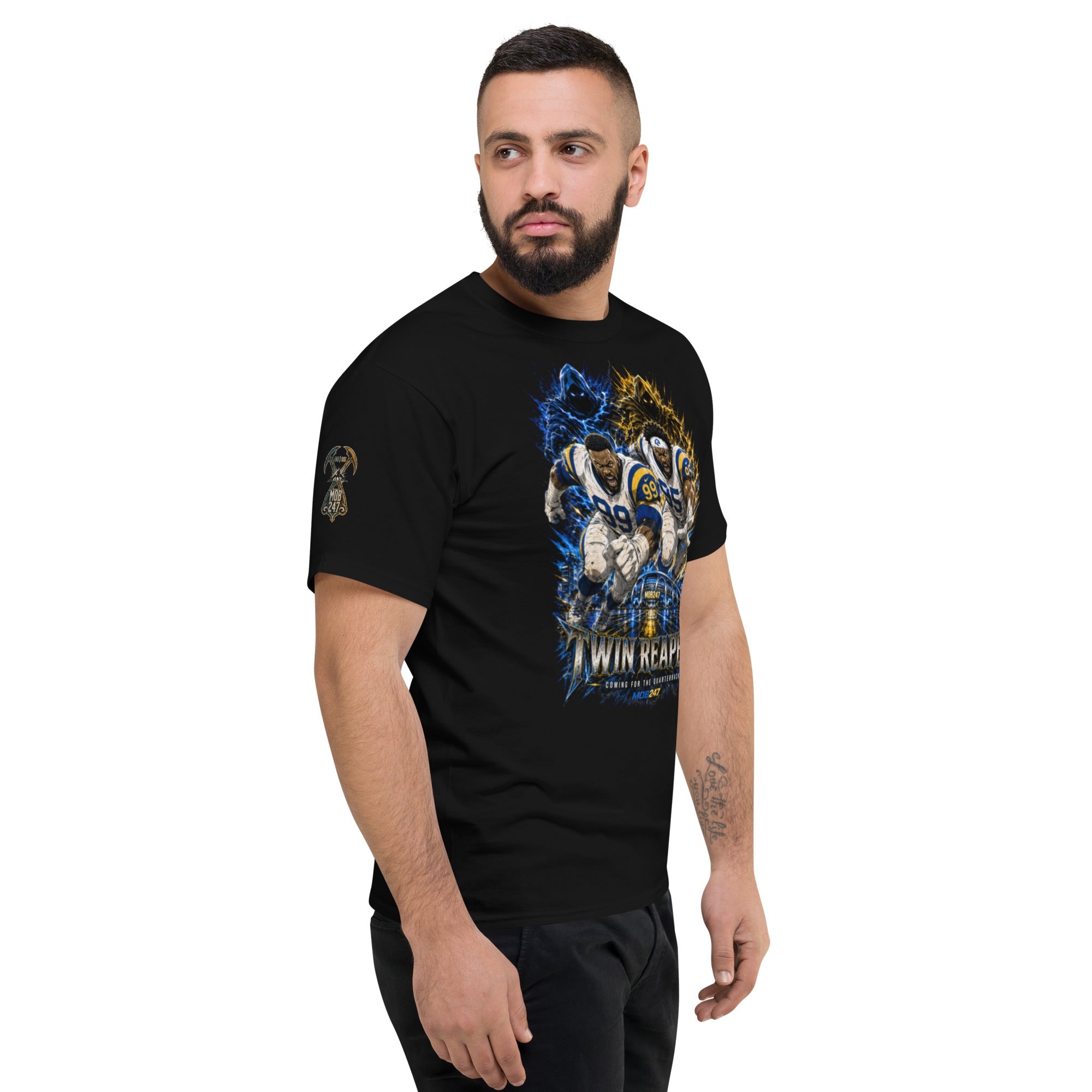 MOB247 Twin Reapers 99/95 Champion Heavyweight T-Shirt - MOB 247 Lifestyle