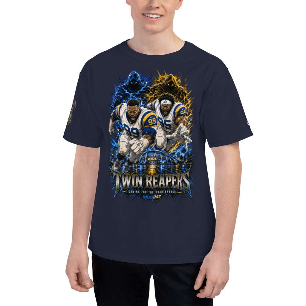 MOB247 Twin Reapers 99/95 Champion Heavyweight T-Shirt - MOB 247 Lifestyle