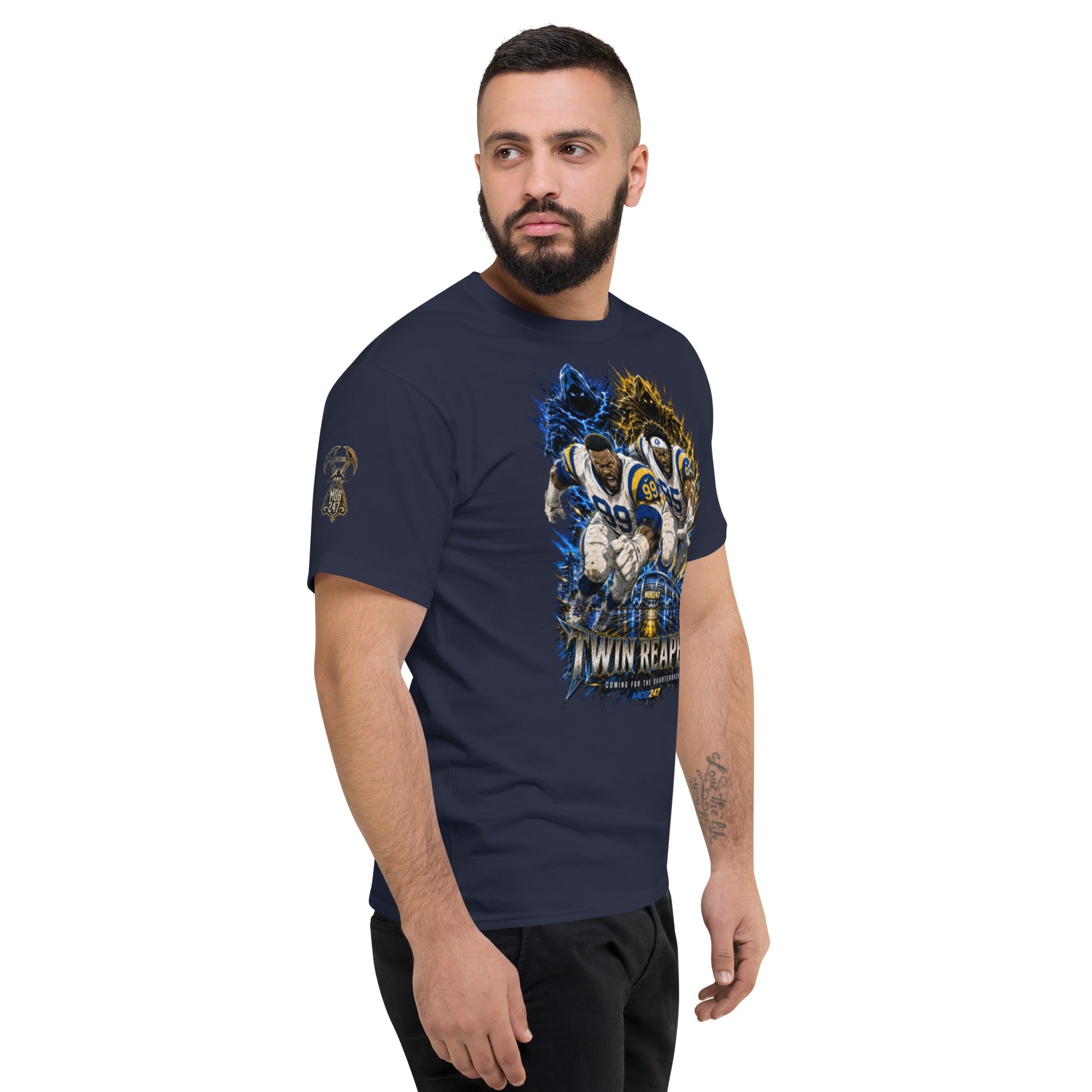 MOB247 Twin Reapers 99/95 Champion Heavyweight T-Shirt - MOB 247 Lifestyle