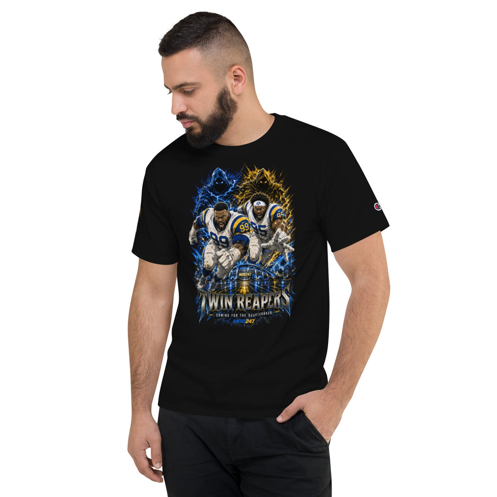 MOB247 Twin Reapers 99/95 Champion Heavyweight T-Shirt - MOB 247 Lifestyle