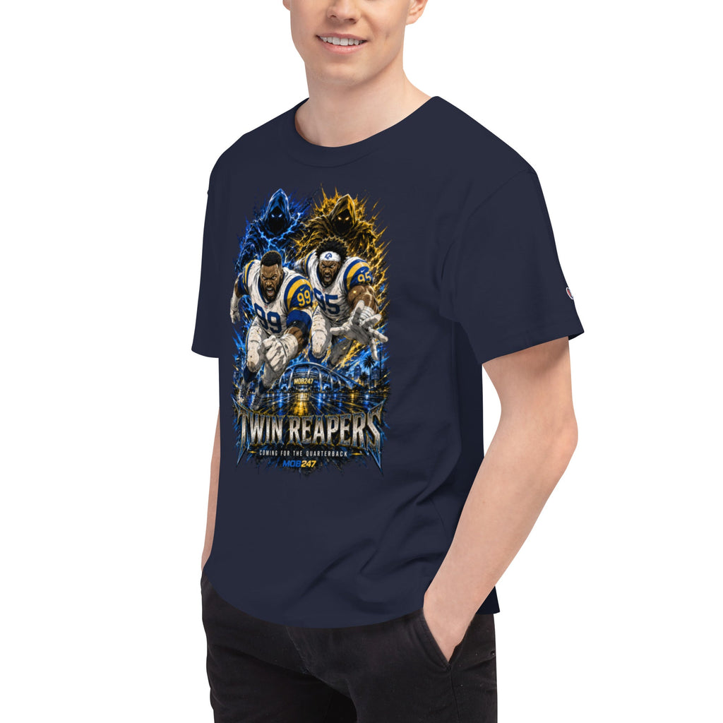 MOB247 Twin Reapers 99/95 Champion Heavyweight T-Shirt - MOB 247 Lifestyle