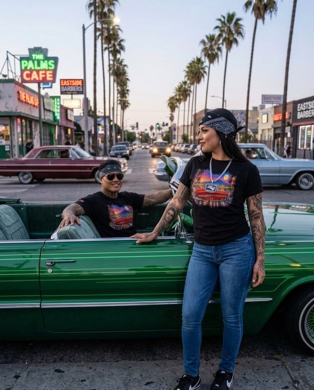 Mz. Lopez 1952 Chevy convertible collection T-shirt - MOB 247 Lifestyle