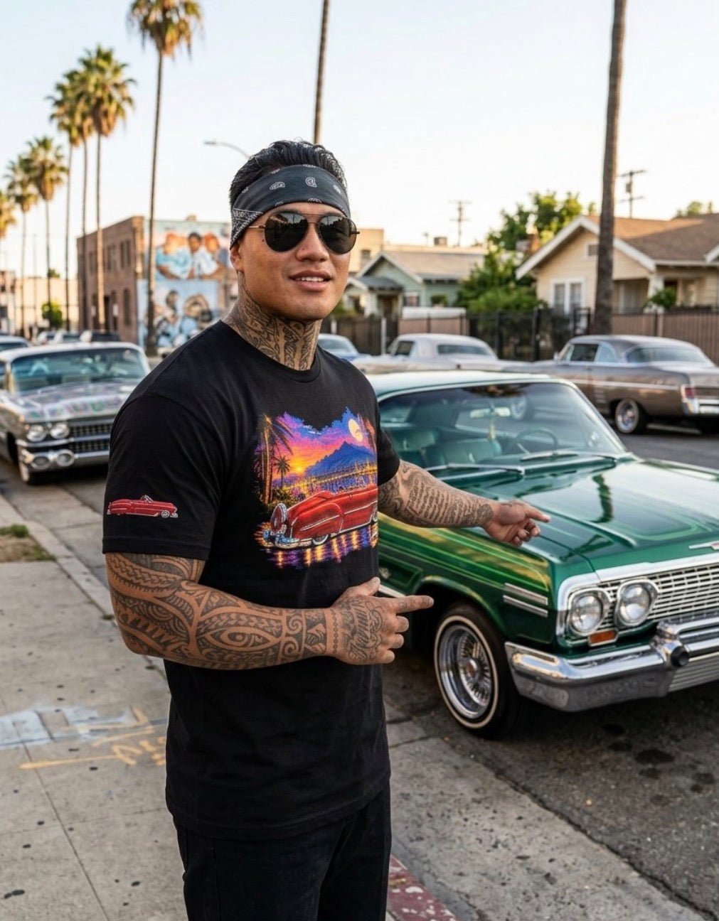 Mz. Lopez 1952 Chevy convertible collection T-shirt - MOB 247 Lifestyle